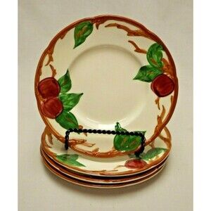 Franciscan Earthenware Set of 4 Hand Painted 6 3/8" Bread & Butter Plates USA